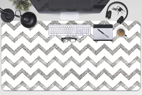Desk pad silver zigzags