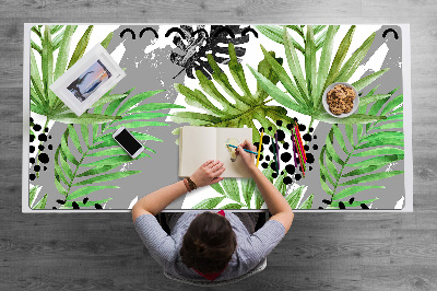 Full desk pad tropical leaves