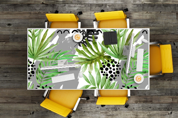 Full desk pad tropical leaves