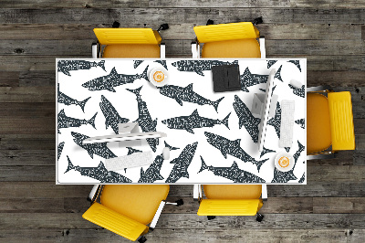 Full desk pad Typography sharks