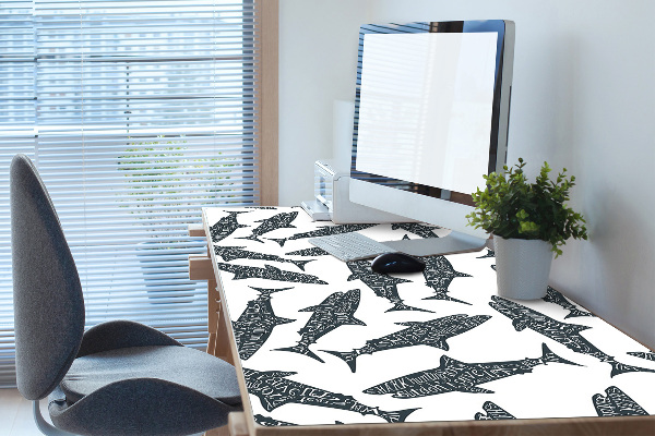 Full desk pad Typography sharks