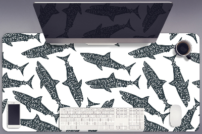 Full desk pad Typography sharks