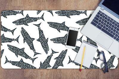 Full desk pad Typography sharks