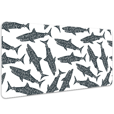 Full desk pad Typography sharks