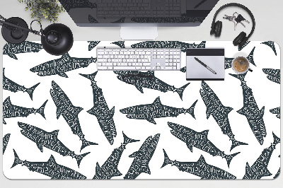 Full desk pad Typography sharks