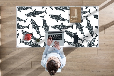 Full desk pad Typography sharks