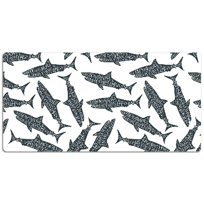 Full desk pad Typography sharks