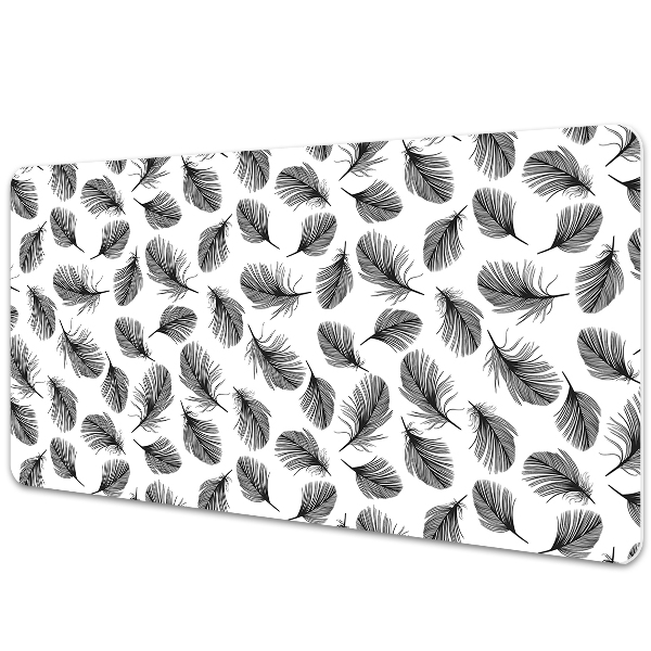 Desk mat Black and white feather