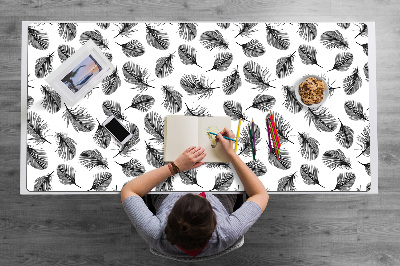 Desk mat Black and white feather