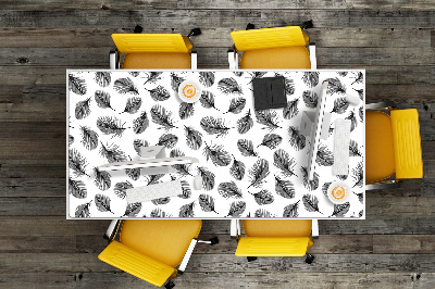 Desk mat Black and white feather