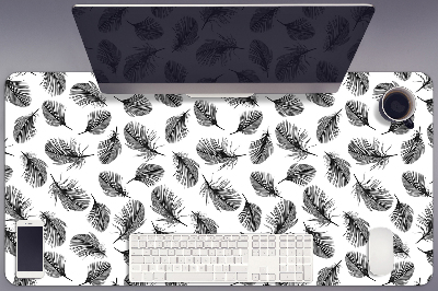 Desk mat Black and white feather