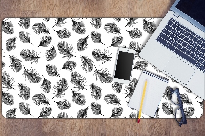 Desk mat Black and white feather