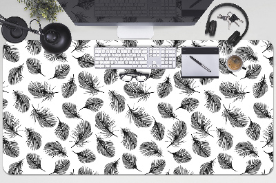 Desk mat Black and white feather