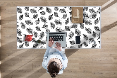 Desk mat Black and white feather