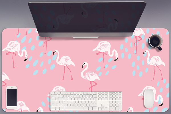 Large desk mat for children Flamingos