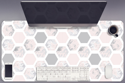 Large desk mat for children hexagons