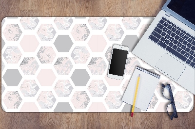 Large desk mat for children hexagons