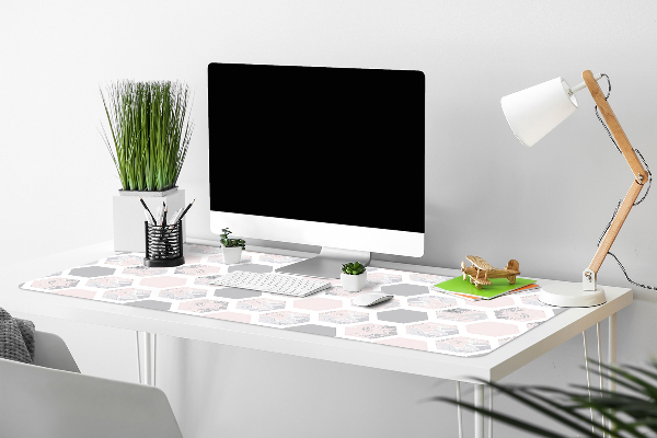 Large desk mat for children hexagons