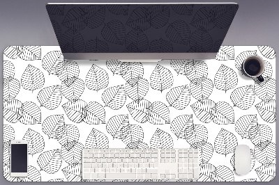 Large desk mat for children leaves pattern