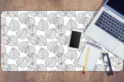 Large desk mat for children leaves pattern