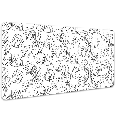 Large desk mat for children leaves pattern