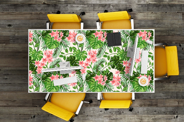 Large desk mat for children hibiscus