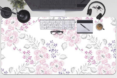 Large desk mat table protector floral pattern