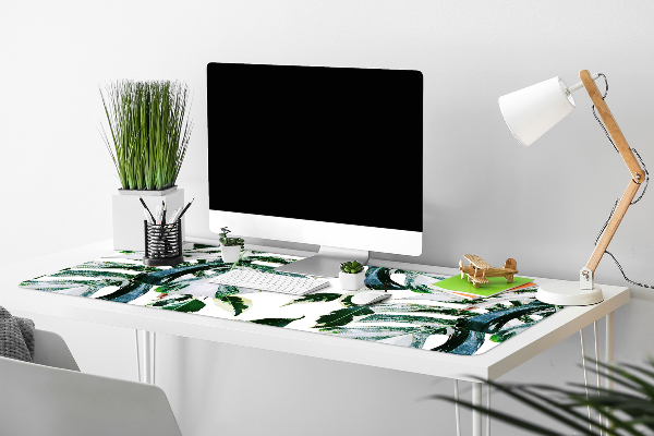 Large desk pad PVC protector palm leaves
