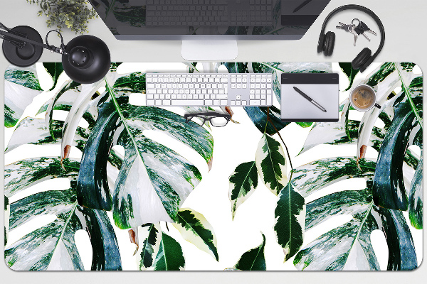 Large desk pad PVC protector palm leaves