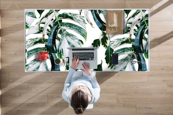 Large desk pad PVC protector palm leaves