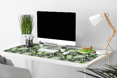 Large desk mat table protector leaf Monstera