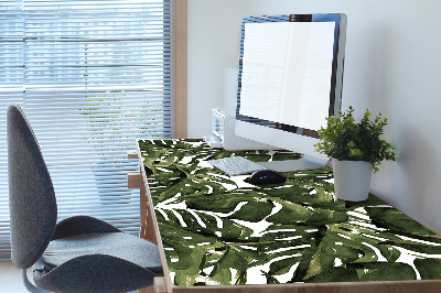 Large desk mat table protector leaf Monstera