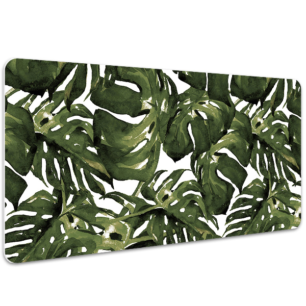 Large desk mat table protector leaf Monstera