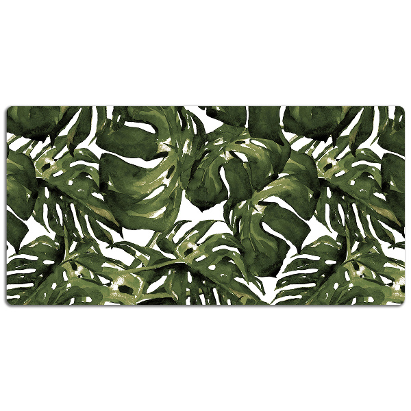 Large desk mat table protector leaf Monstera