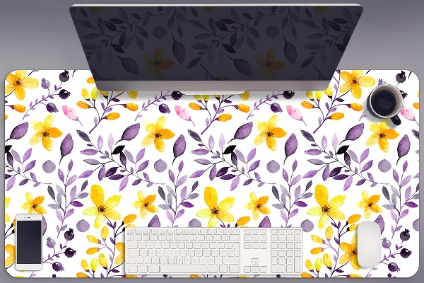 Desk mat abstract flowers