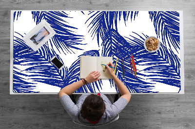 Full desk mat navy leaves