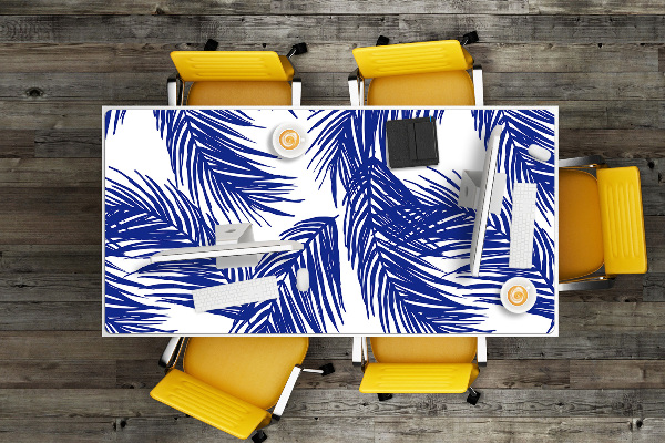 Full desk mat navy leaves
