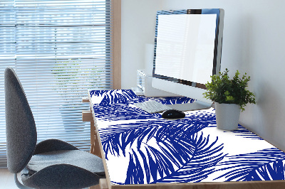 Full desk mat navy leaves