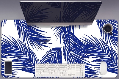 Full desk mat navy leaves