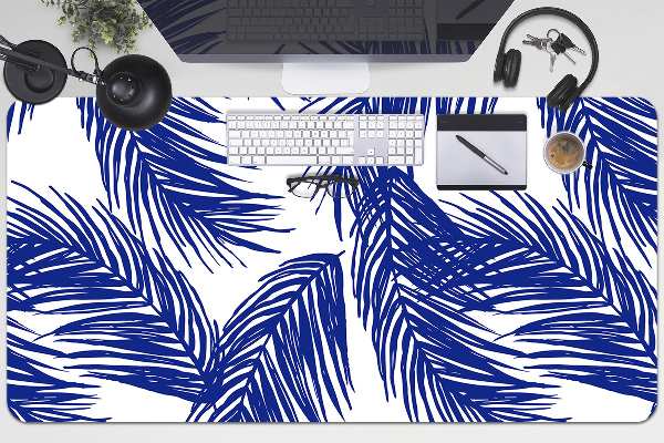 Full desk mat navy leaves