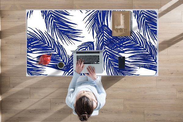 Full desk mat navy leaves