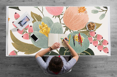 Desk pad painted flowers