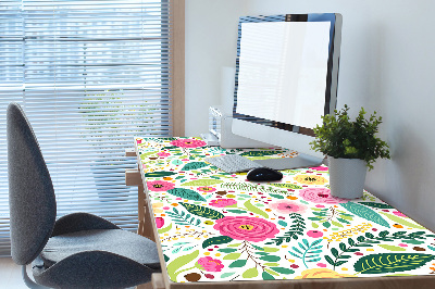 Full desk protector colorful flowers