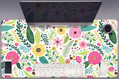 Full desk protector colorful flowers