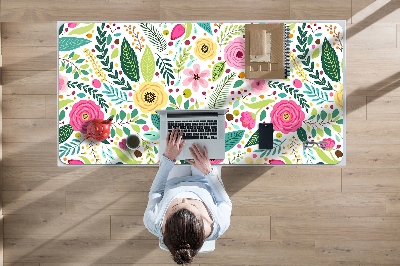 Full desk protector colorful flowers