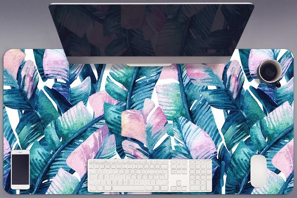 Full desk mat rainbow leaves