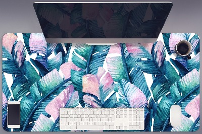 Full desk mat rainbow leaves