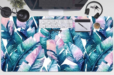 Full desk mat rainbow leaves