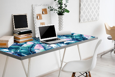 Full desk mat rainbow leaves