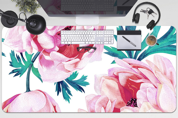 Large desk mat for children Poppy seed flower
